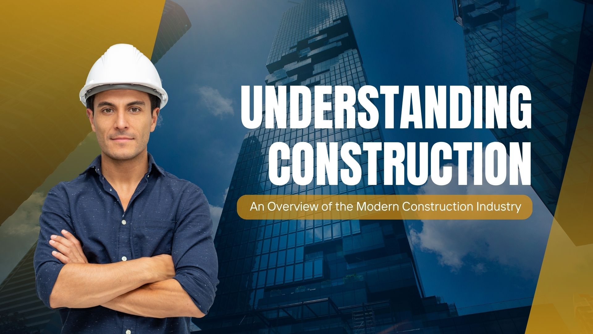 Blue and Orange Gradient Modern Abstract Geometric Decorative Understanding Construction Presentation